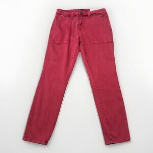 Cosmic Blue Love Jeans Utility Pocket Pants Red‎ High Rise
